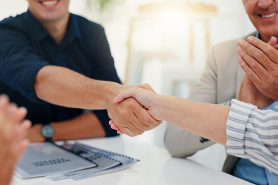 Success,,Handshake,And,Deal,With,Hands,Of,Business,People,In