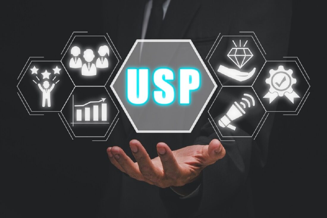 Usp,,Unique,Selling,Proposition,Concept,,Businessman,Hand,Holding,Unique,Selling