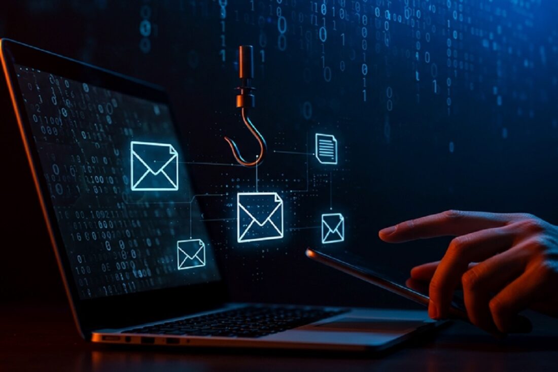 A,Visual,Representation,Of,Cybercrime,,Featuring,A,Laptop,Screen,With