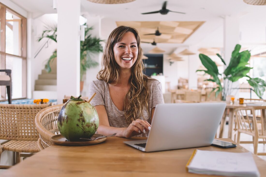 Portrait,Of,Excited,Hipster,Girl,In,Casual,Wear,Laughing,And
